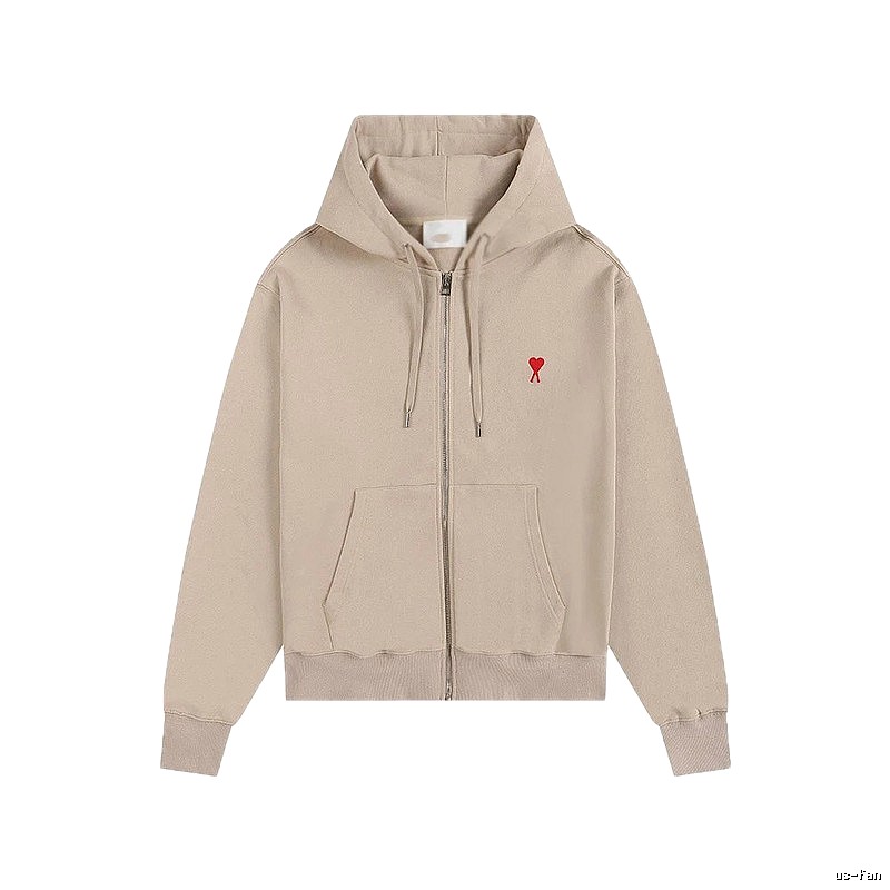 AMI Love Minimalist Style Beige Cardigan
