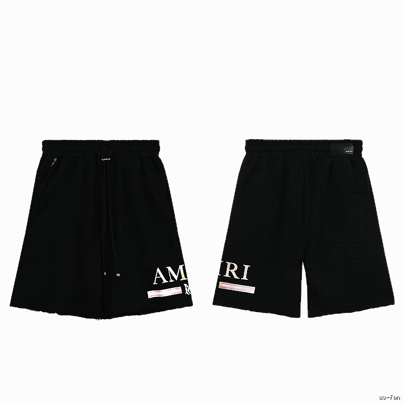 AMIRI Letter Print Street Style Black Shorts