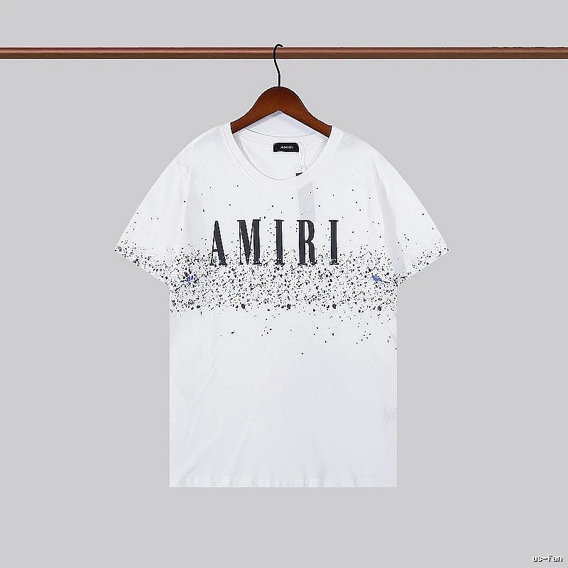 Amiri Logo Detail Graphic T-shirt White Blue Amiri with Relaxed Feel