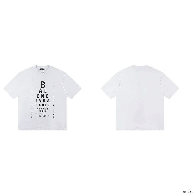 Balenciaga Letter Print Street Style White T-Shirt