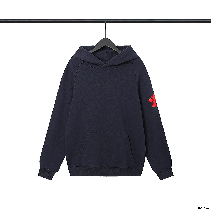 Chrome Hearts 2089-83 Navy Cross Graphic Hoodie Sport Casual
