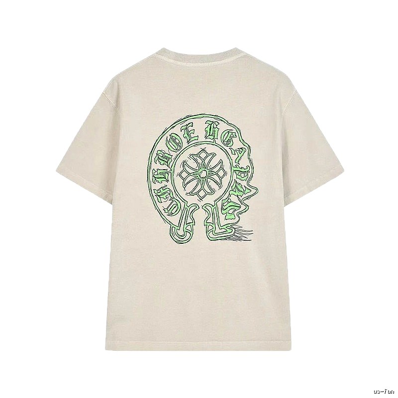 Chrome Hearts Horseshoe Cross Print Street Style Off-white T-shirt