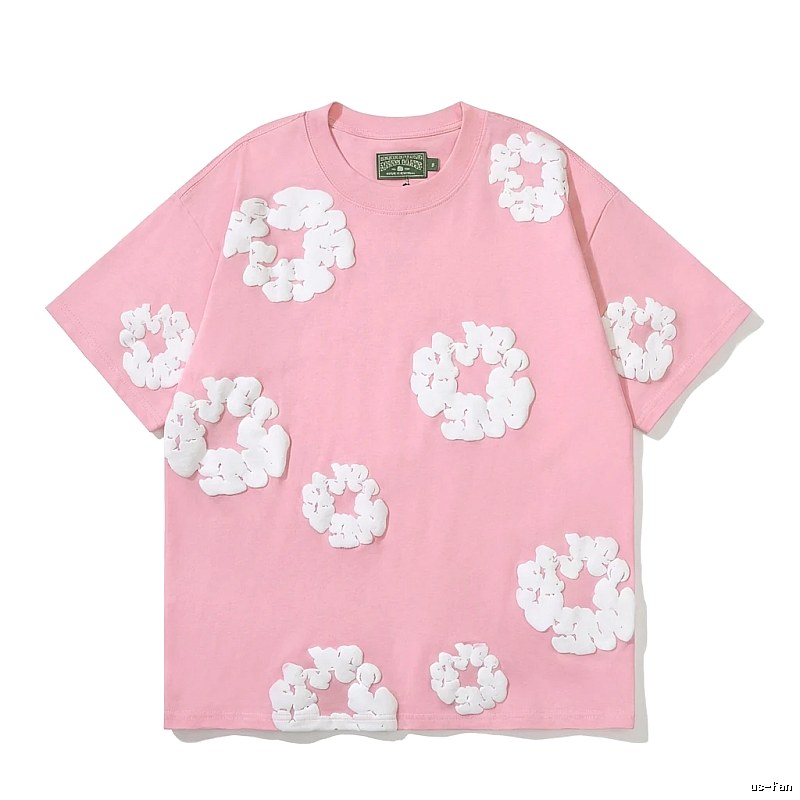 DENIM TEARS Pink Flower Short-sleeve Shirt