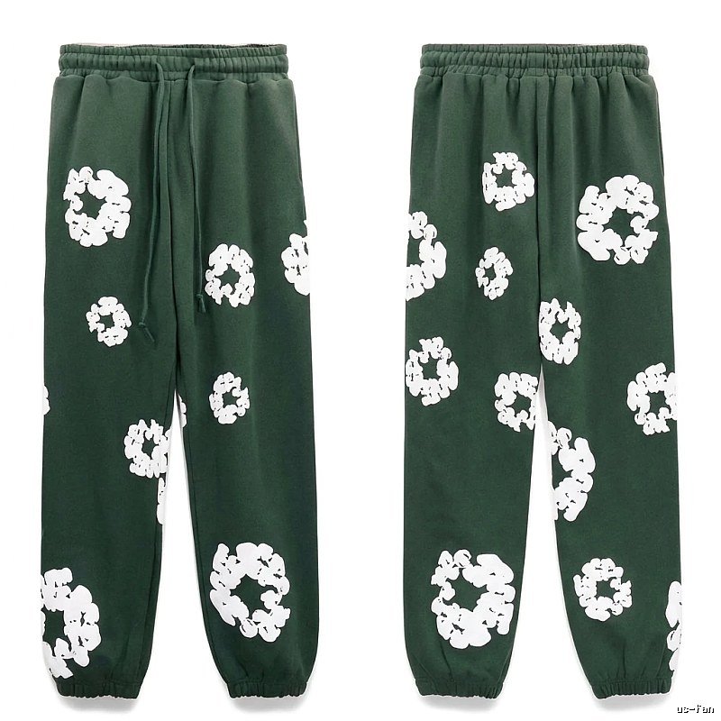 Denim Tears Printed Casual Dark Green Pants