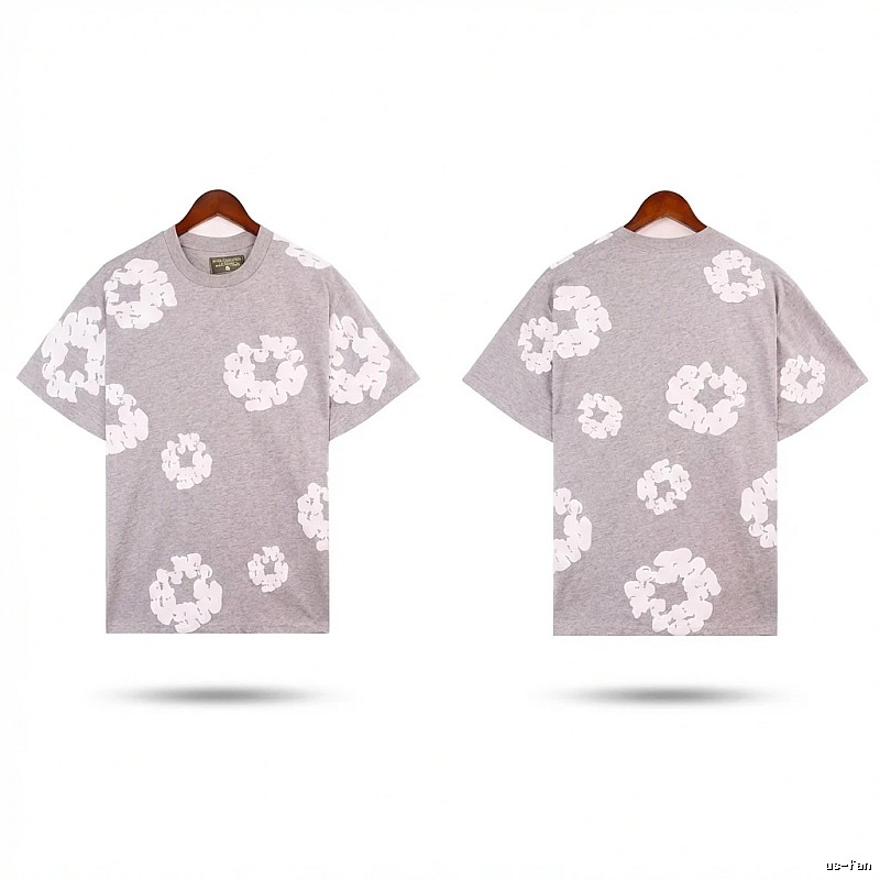 DENIM TEARS Printed Casual Grey T-shirt