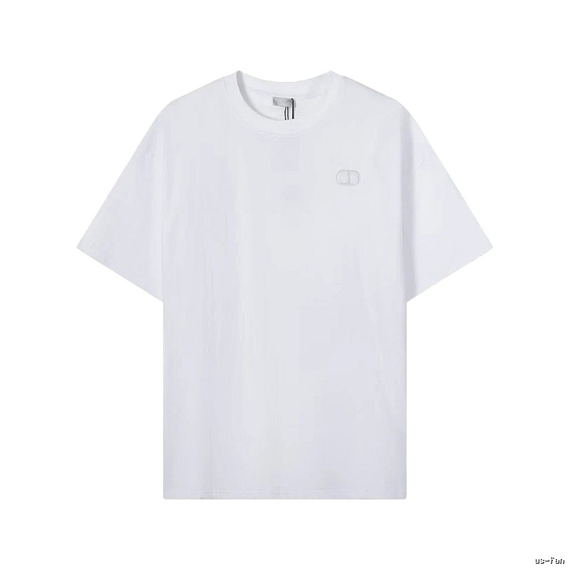 Dior CD Embroidered Minimalist Style White T-Shirt