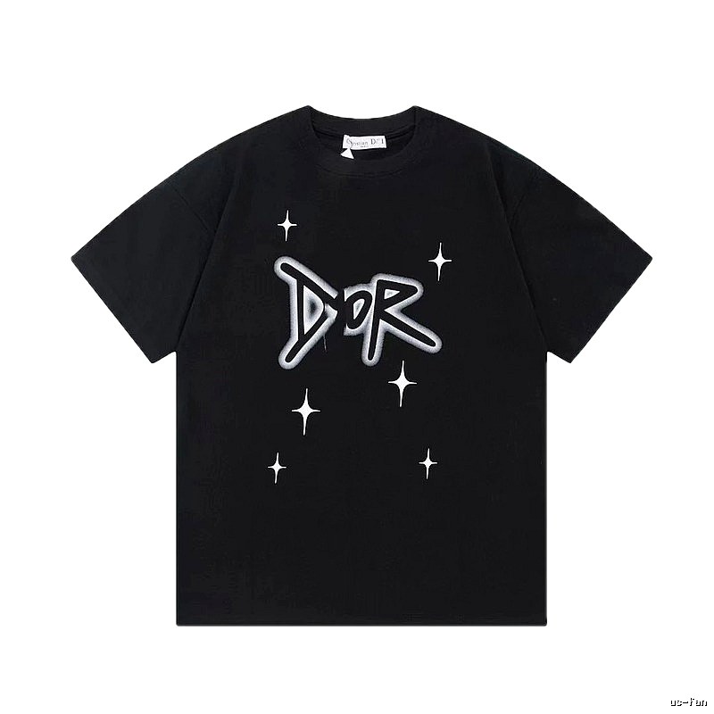 Dior Graffiti Star Street Style Black Short-sleeve T-shirt