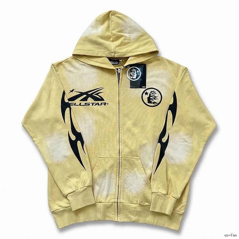 Hellstar Flame Wind Yellow Hoodie