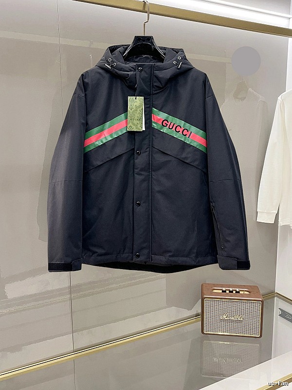 Hooded Jacket with Hooded Stripe Detail from Gucci