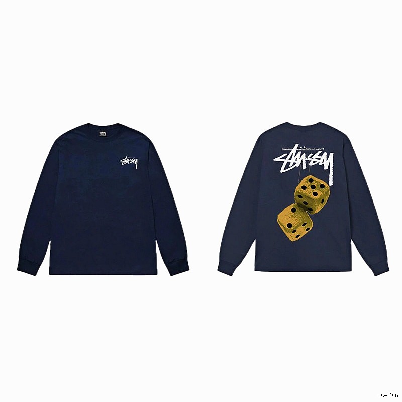 Navy long-sleeved shirt with Stussy dice print