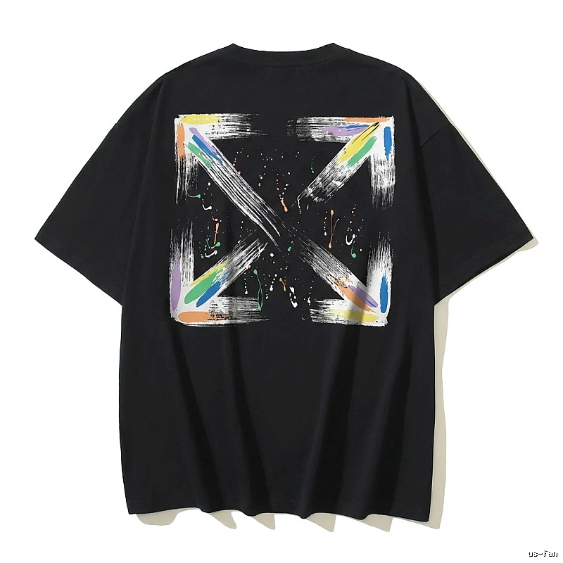 Off-White graffiti-style black T-shirt
