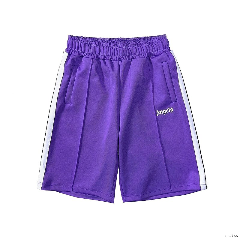 Palm Angels Patterned Track shorts Black Side Stripe with Polished Detail