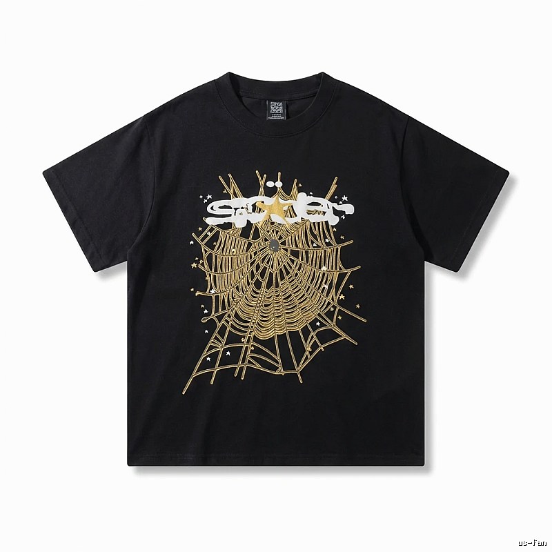 Sp5der Cobweb Print Black T-shirt