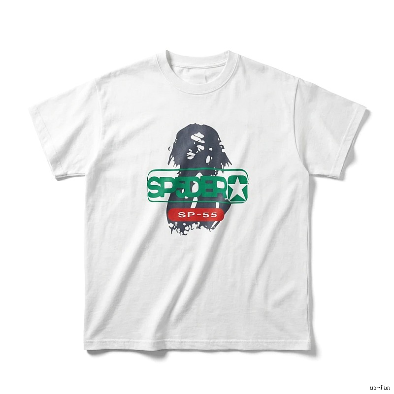 Sp5der Portrait Print Short-sleeved White T-shirt