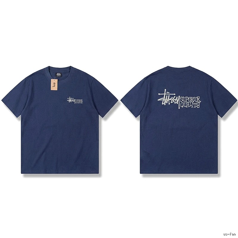 Stussy basic casual dark blue T-shirt
