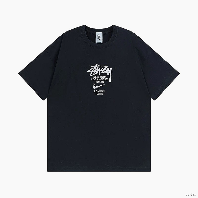 Stussy Black Spider Graphic T-Shirt Downtown Style Logo