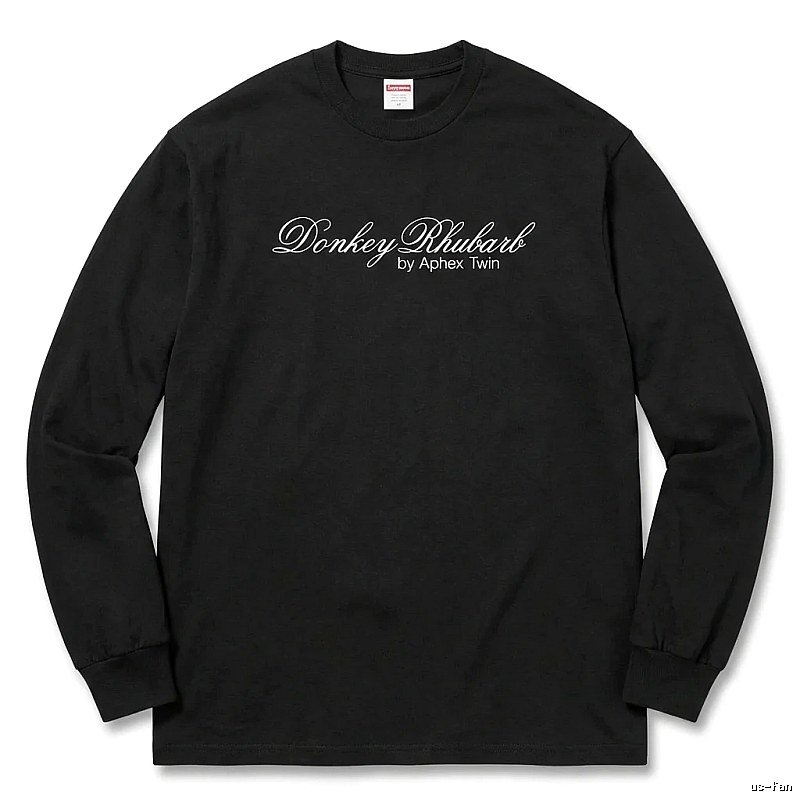 Supreme Print Retro Style Black Long-sleeve Shirt